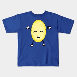 Happy Jumping Yellow Thumb Print Kids T-Shirt